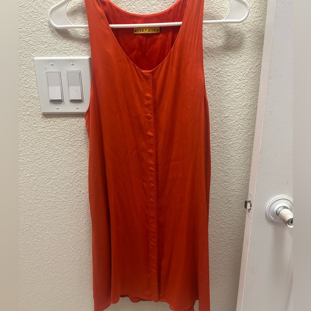 Alice + Olivia Radiant Red silk Fabric xsmall